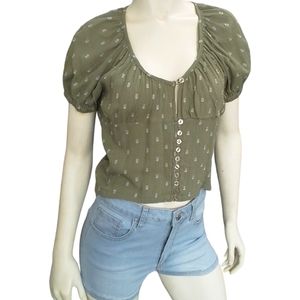 Rebellion Olive Green Sz XL Blouse NWT